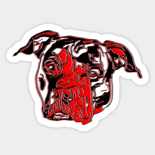 Pitbull Dog Canine Breed Head Strong Muscular Guard Sticker